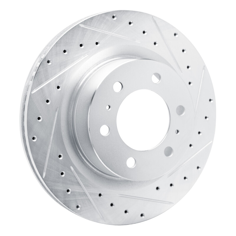 Lexus LX600 Brake Rotor (1) - Front Right - R1 Concepts - Drilled & Slotted - Silver - `22-`25